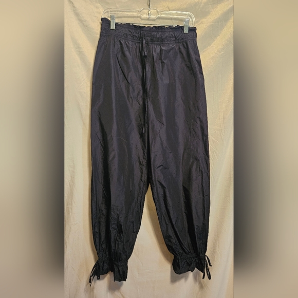 ZARA High Waisted Paperbag Parachute Pants,  Size Large,  Navy Blue. - Picture 1 of 5